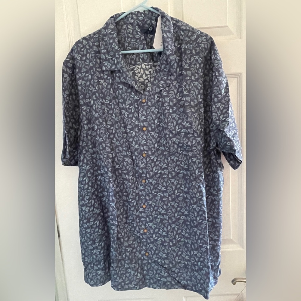 🦋George Men's Navy Floral Button Down Shirt